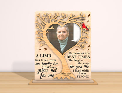 Memorial Tree Photo Sign SVG Laser Cut File for LightBurn