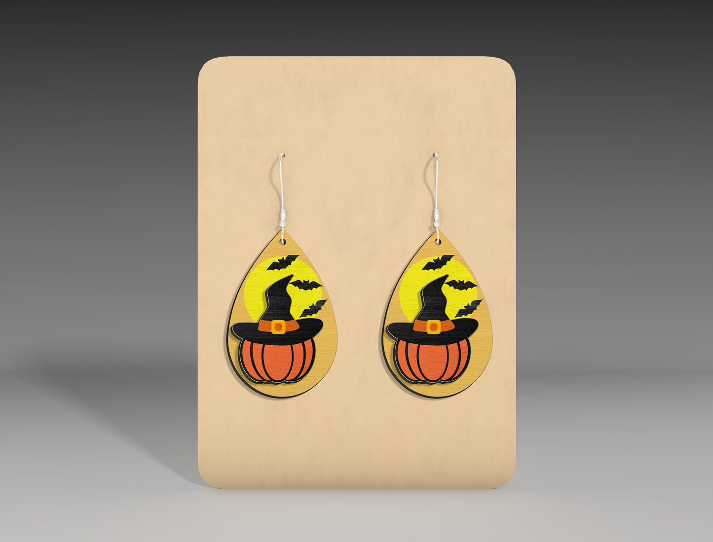 Halloween Witch Pumpkin Teardrop Earrings SVG Bundle 3 Designs for xTool LightBurn Glowforge