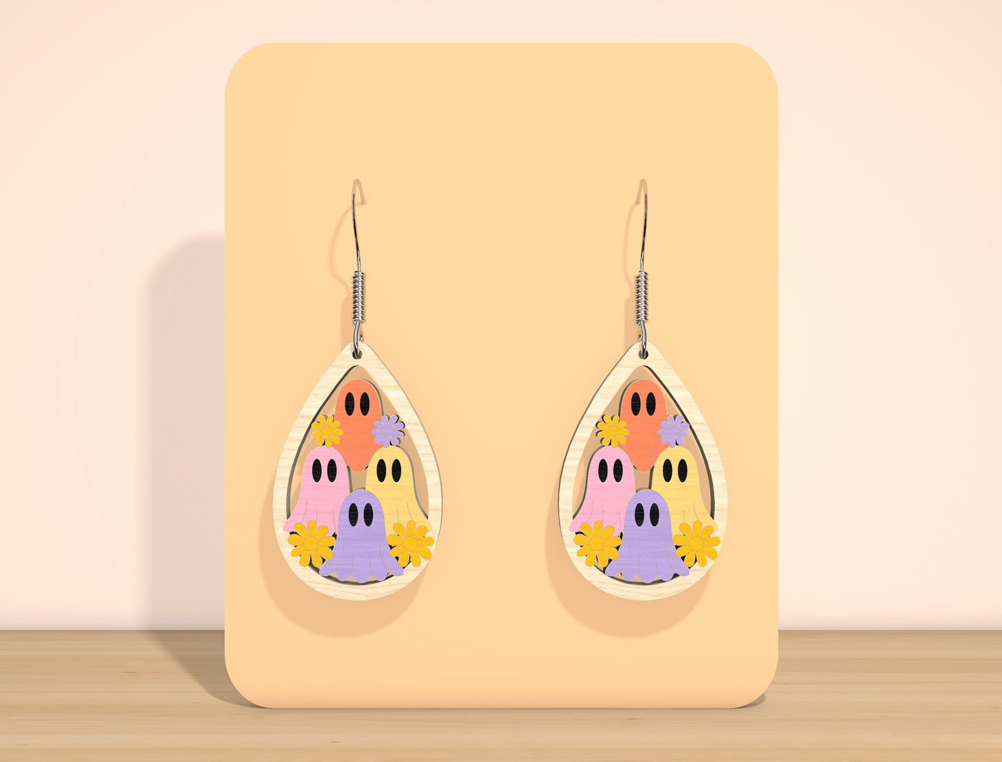 Ghost Floral Earrings SVG Bundle for Glowforge xTool LightBurn 7 Designs