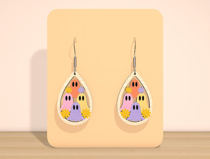 Ghost Floral Earrings SVG Bundle for Glowforge xTool LightBurn 7 Designs