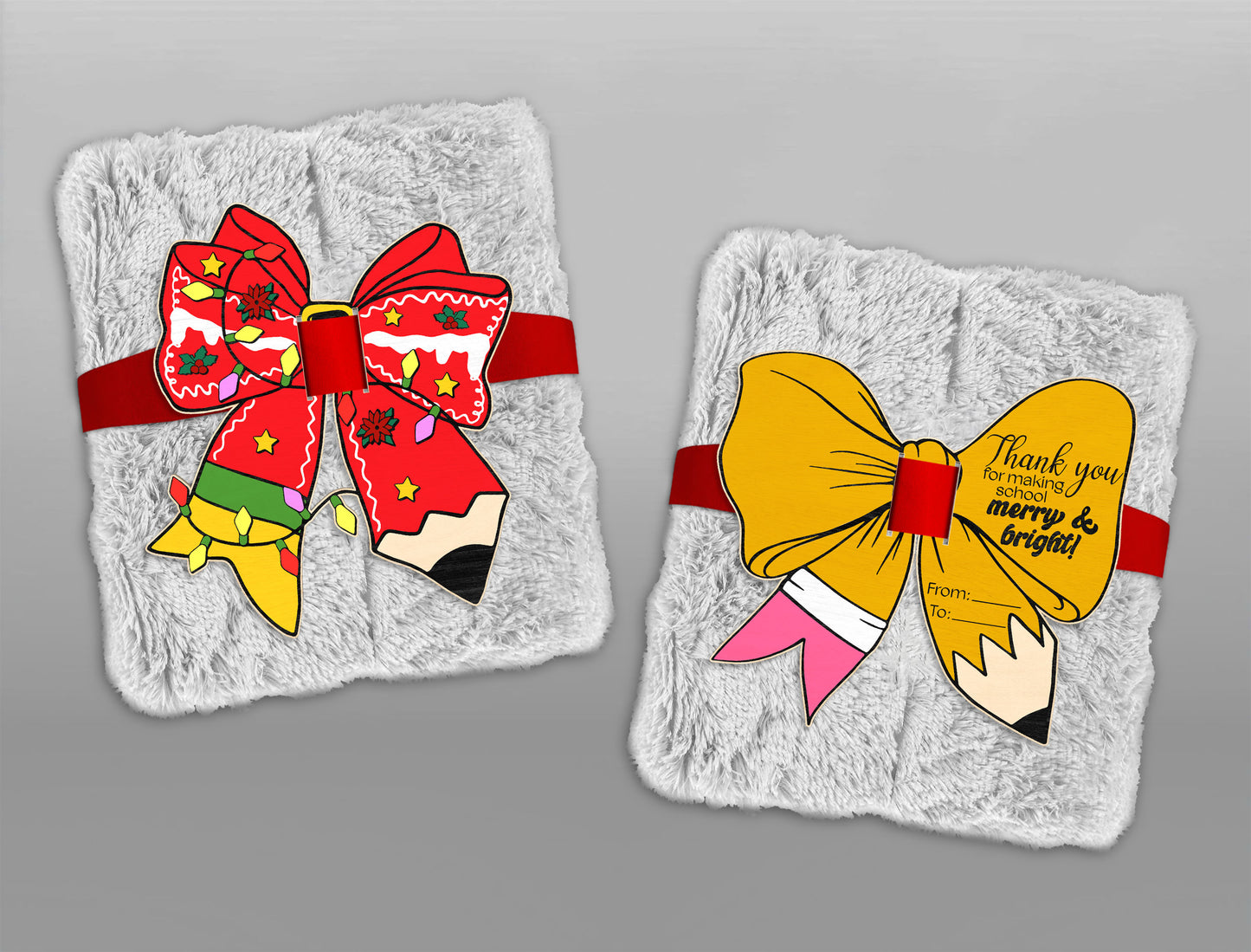 Teacher Bow Gift Tag SVG Bundle for Glowforge and LightBurn