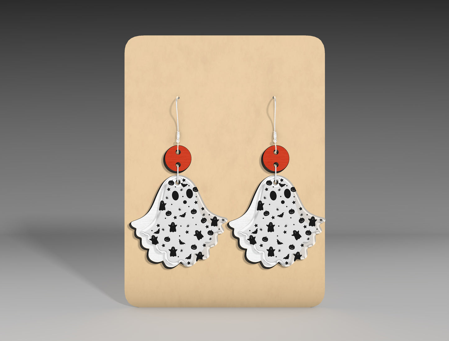 Halloween Floral Ghost Earrings SVG Bundle 3 Designs for Glowforge xTool LightBurn