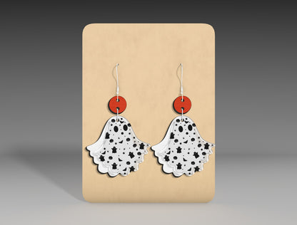 Halloween Floral Ghost Earrings SVG Bundle 3 Designs for Glowforge xTool LightBurn