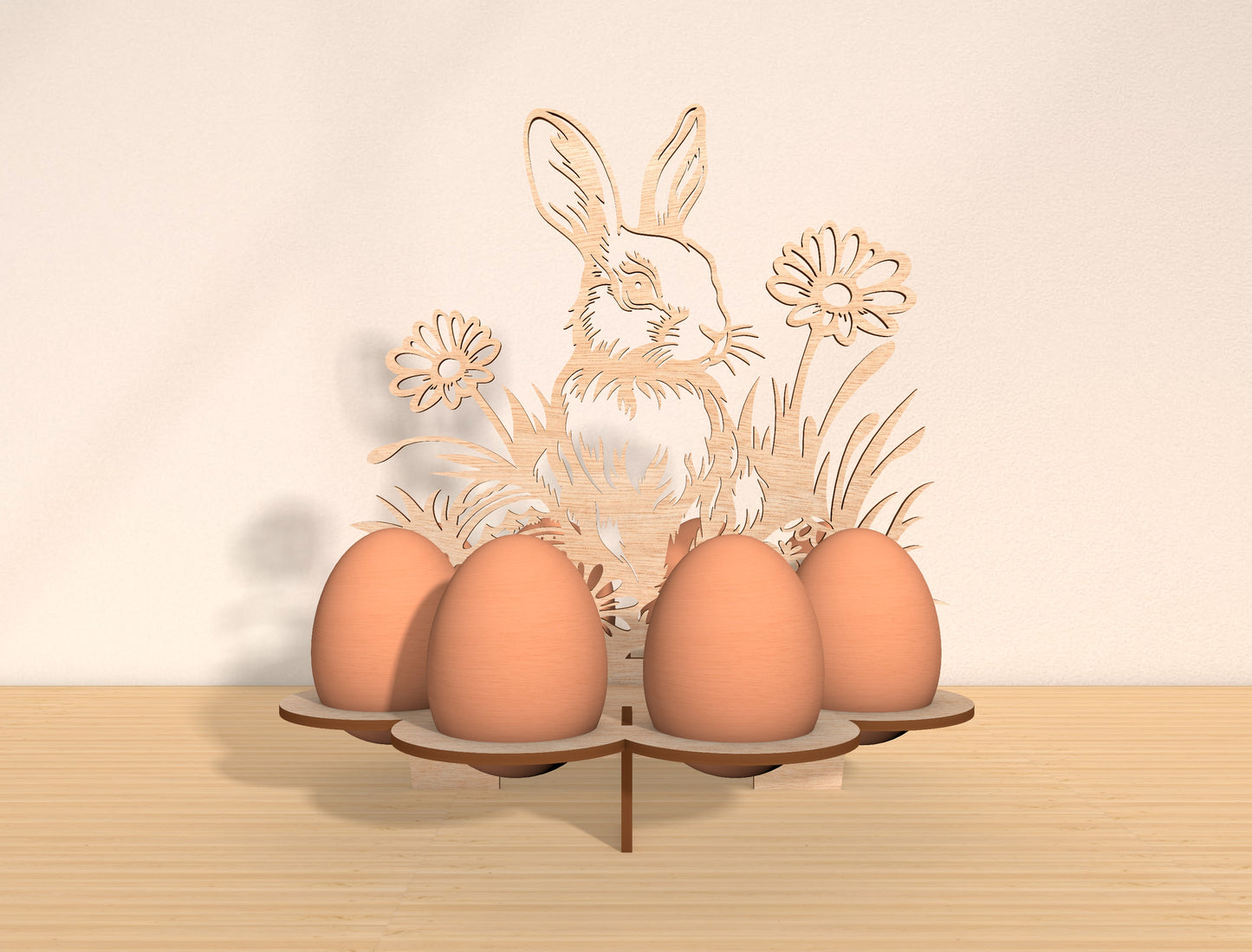 Easter Bunny Egg Holder Stand Laser Cut File | Spring Tabletop Egg Display | Ready to Cut | Glowforge, xTool, LightBurn, etc.