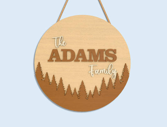 Personalized Family Name Sign SVG Laser Cut File for Glowforge