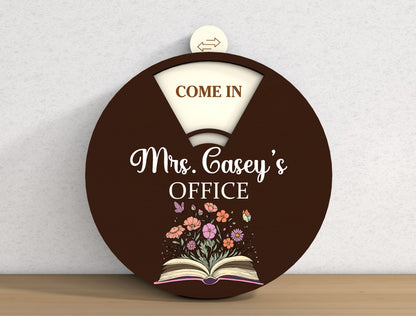 Personalized Teacher Office Door Sign SVG Laser Cut File for xTool and Glowforge