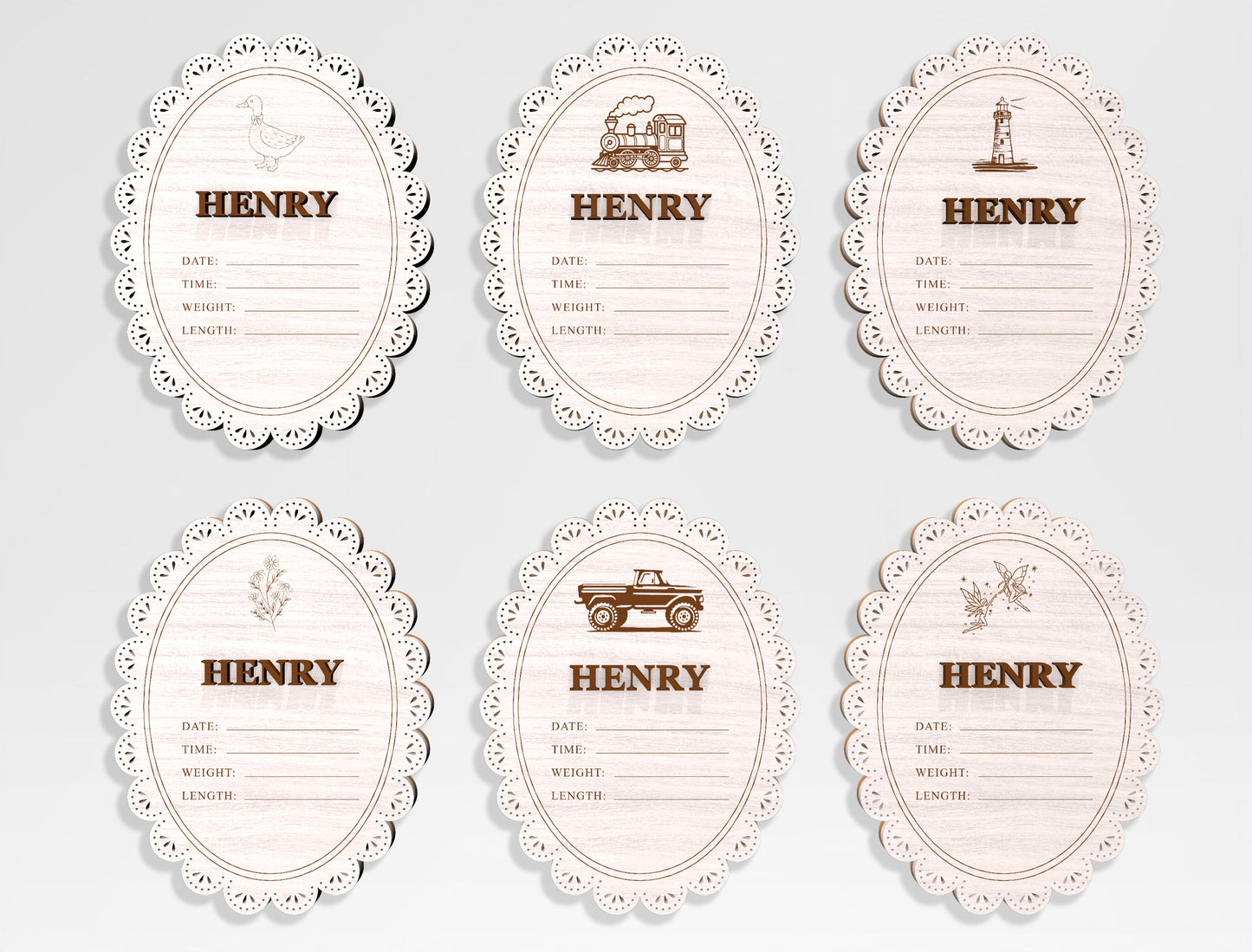Baby Name Announcement Sign SVG File for Glowforge and xTool