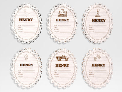 Baby Name Announcement Sign SVG File for Glowforge and xTool