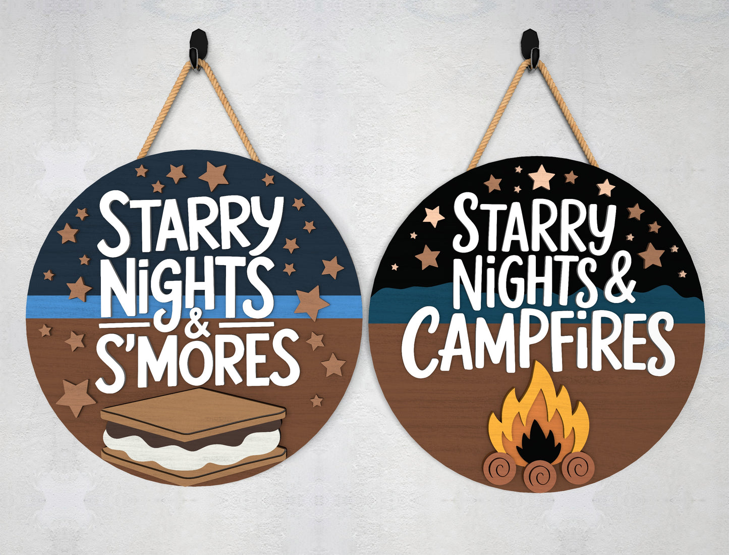 Starry Nights Camping Door Hanger SVG Bundle for Glowforge