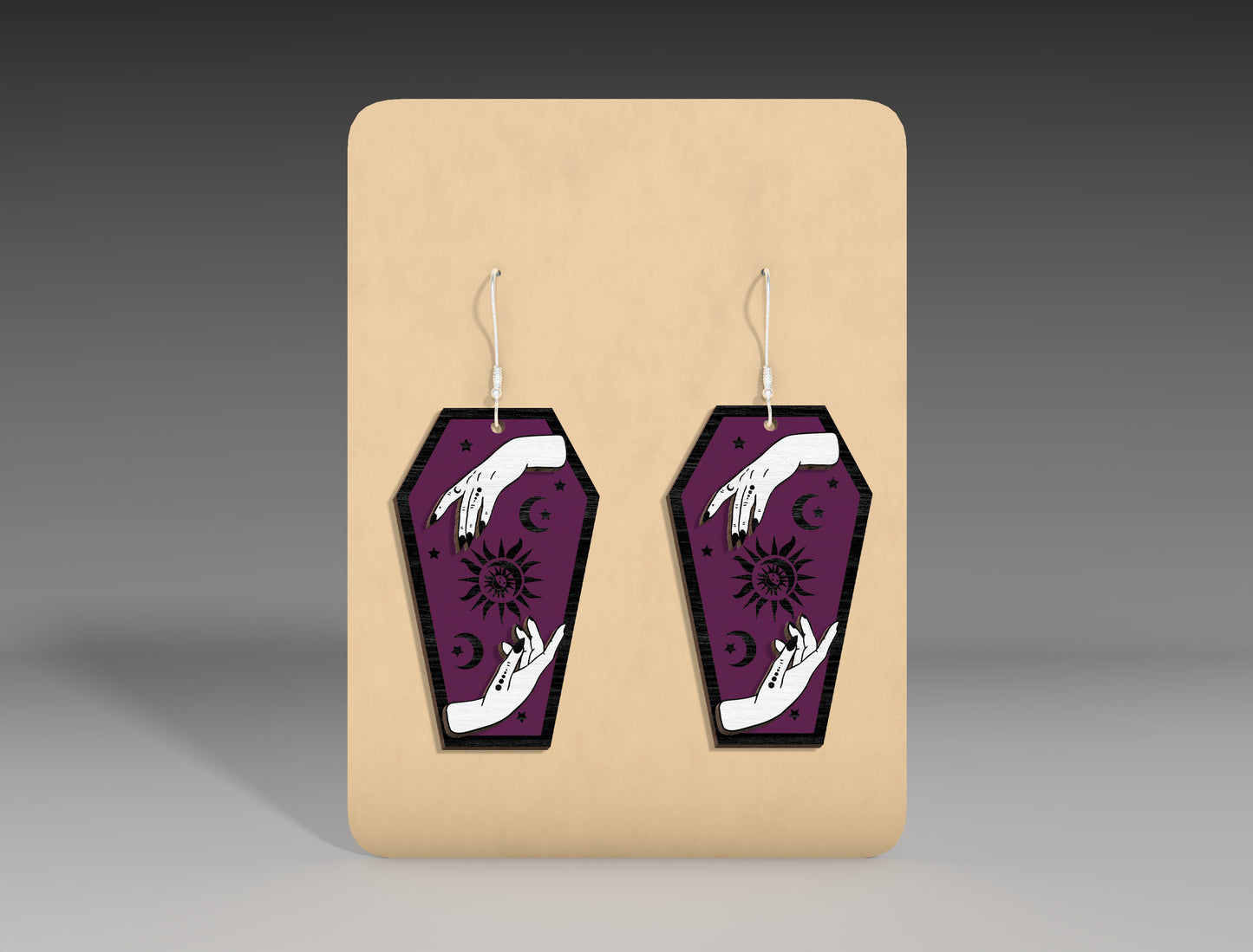 Halloween Coffin Ghost Earrings SVG Bundle 3 Designs for Glowforge xTool LightBurn
