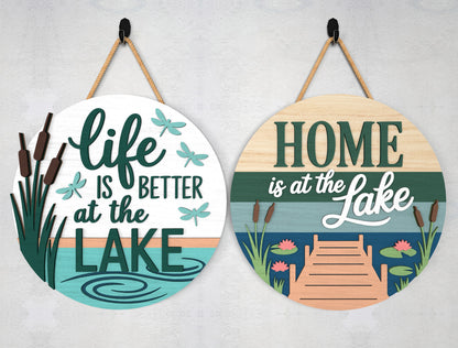 Lake House Door Hanger SVG Bundle for Glowforge and xTool