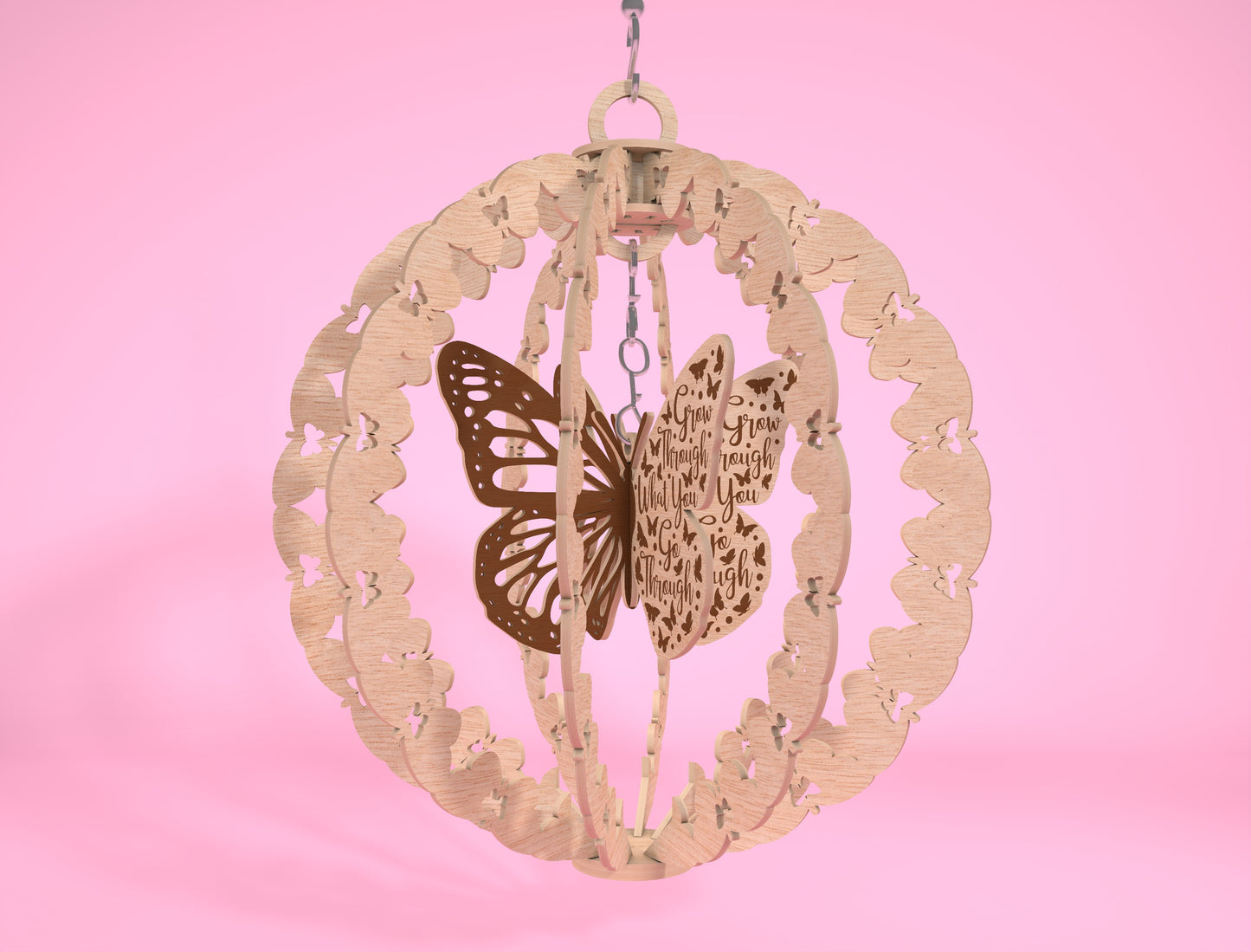Butterfly Memorial Wind Spinner SVG Laser Cut File for Glowforge xTool LightBurn
