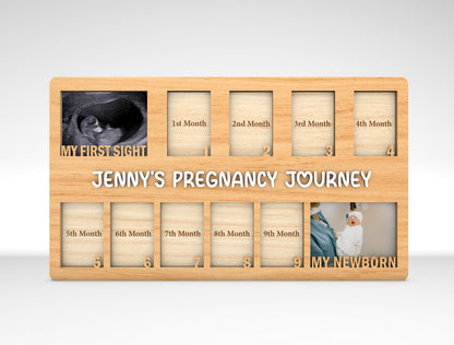 Personalized Pregnancy Journey Photo Frame SVG Laser Cut File for xTool and LightBurn