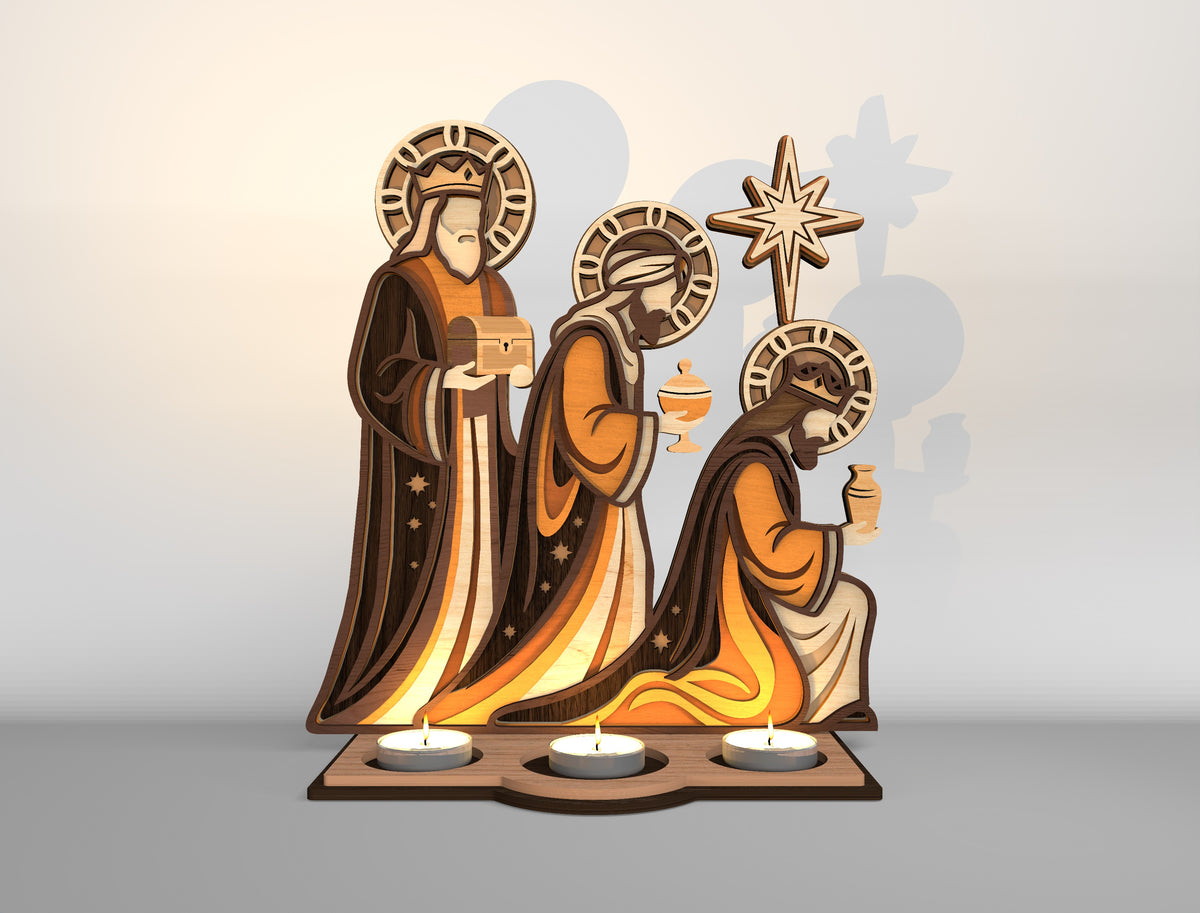 Nativity Candle Holder SVG Bundle 10 Designs Glowforge xTool