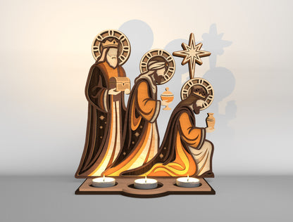 Nativity Candle Holder SVG Bundle 10 Designs Glowforge xTool