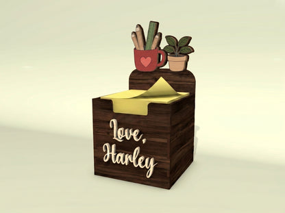 Personalized Teacher Sticky Note Holder SVG for LightBurn and xTool