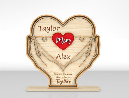 Family Hands Custom Name Sign SVG for xTool and LightBurn