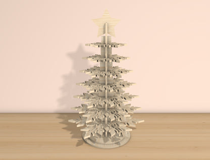 3D Snowflake Christmas Tree Laser Cut File | Ready to Cut | Glowforge, xTool, LightBurn, etc.