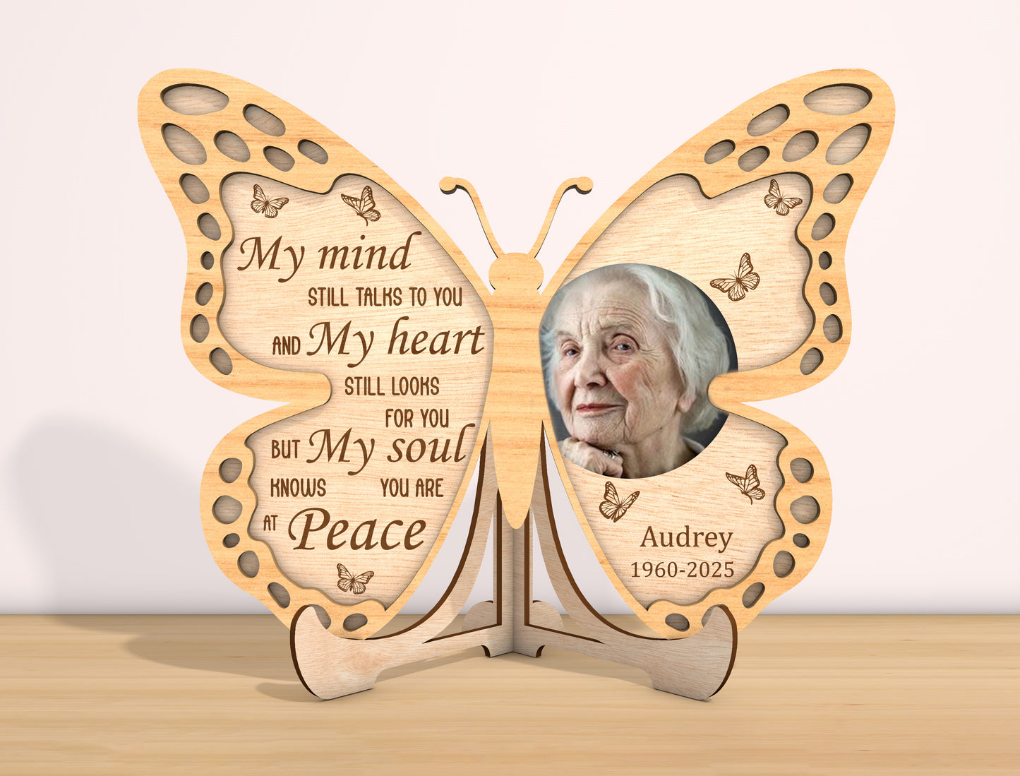 Butterfly Memorial Photo SVG Laser Cut File for LightBurn
