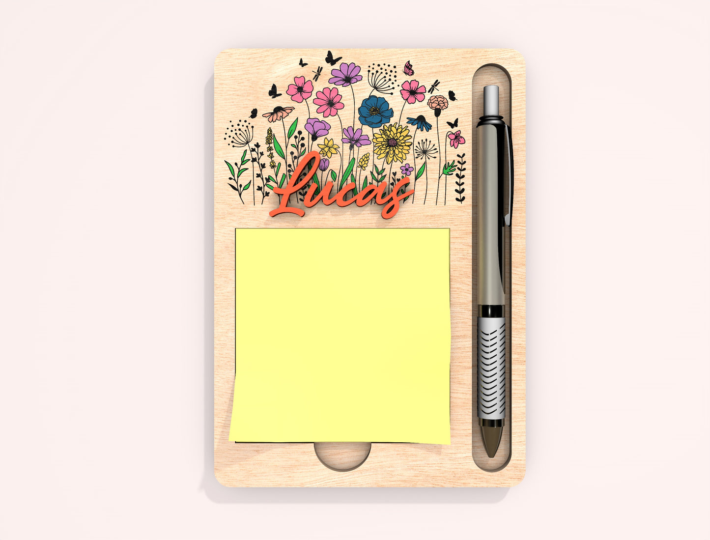 Personalized Floral Note Holder SVG Bundle Laser Cut File for Glowforge and xTool