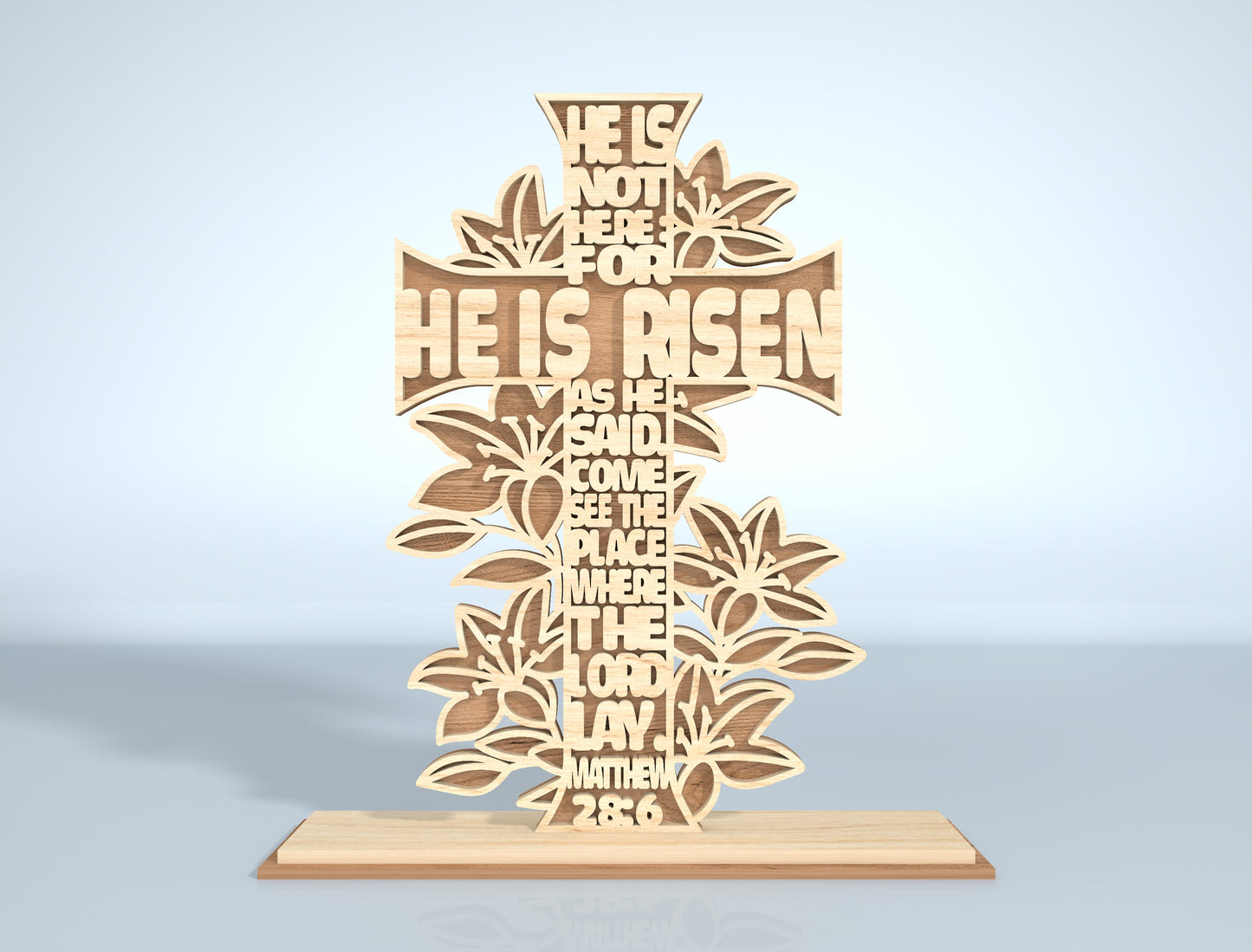 6 Floral Easter Cross Designs | Religious Bible Verse Laser Cut File | Digital Download | Ready to Cut for Glowforge, xTool, LightBurn, etc.