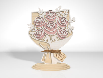 Flower Bouquet Stand SVG Bundle Layered Floral for Glowforge