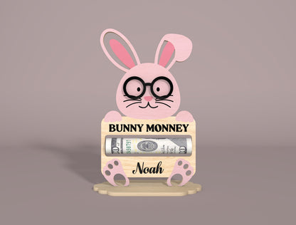 Personalized Bunny Money Holder SVG Easter Cash Gift for LightBurn and xTool