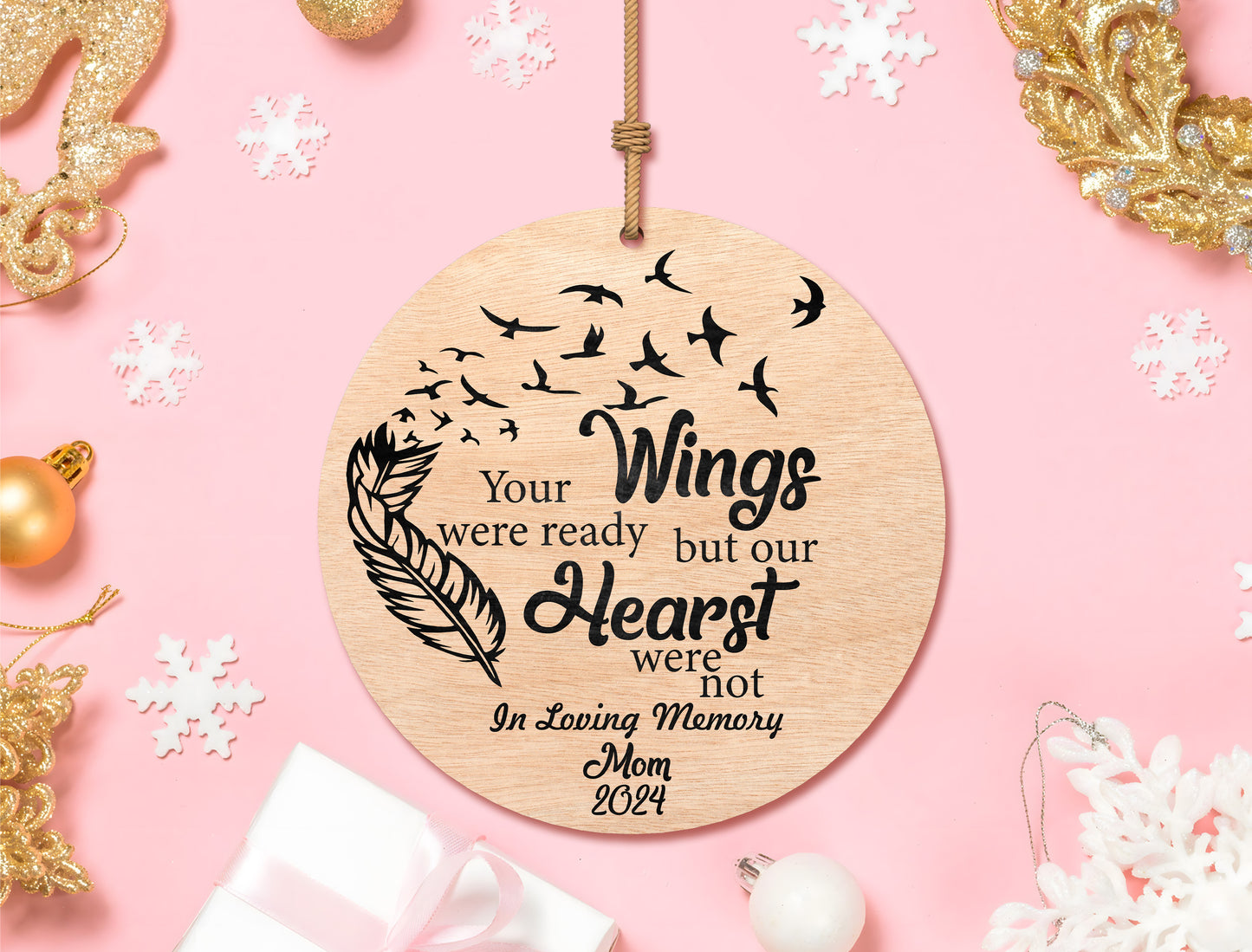 Memorial Round Ornament SVG Bundle Laser Cut File for Glowforge xTool LightBurn