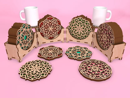 Mandala Coaster SVG Bundle for Glowforge and xTool Laser Cut File