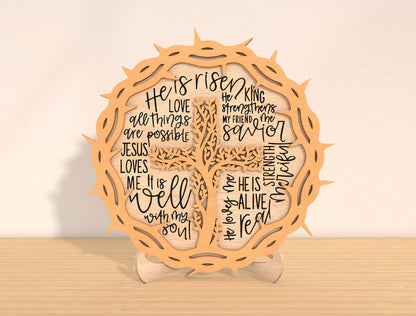 Faith Quote Round Tabletop Sign SVG Bundle Christian Easter for Glowforge