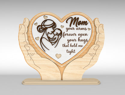 Mom Quote Heart Sign SVG Bundle Mother's Day for Glowforge and xTool