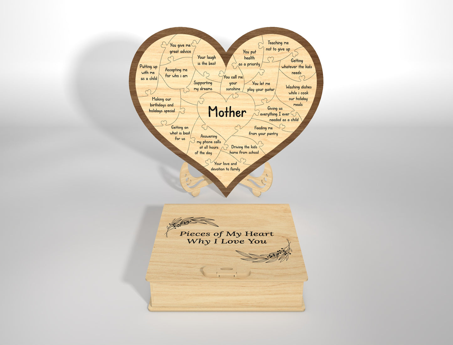 Why I Love You Heart Puzzle SVG Pieces of My Heart for Glowforge