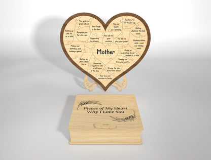 Why I Love You Heart Puzzle SVG Pieces of My Heart for Glowforge