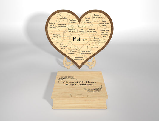 Why I Love You Heart Puzzle SVG Pieces of My Heart for Glowforge