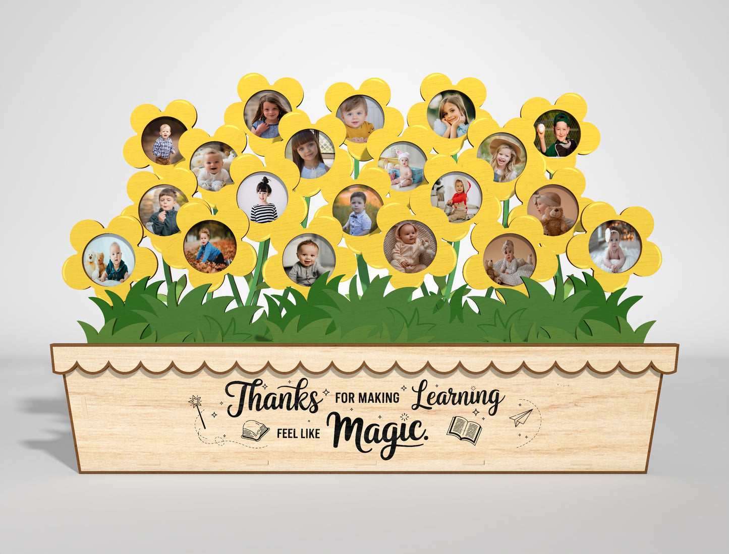 Teacher Flower Photo Frame SVG Bundle Laser Cut File for Glowforge and LightBurn