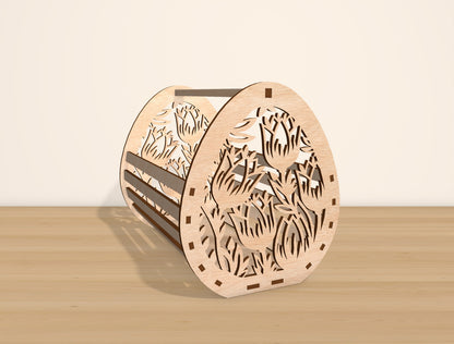 Easter Egg Basket Holder SVG Bundle Wooden Candy for Glowforge and xTool