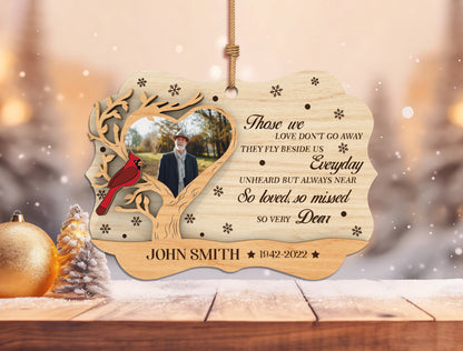Scalloped Cardinal Photo Memorial Ornament SVG for LightBurn
