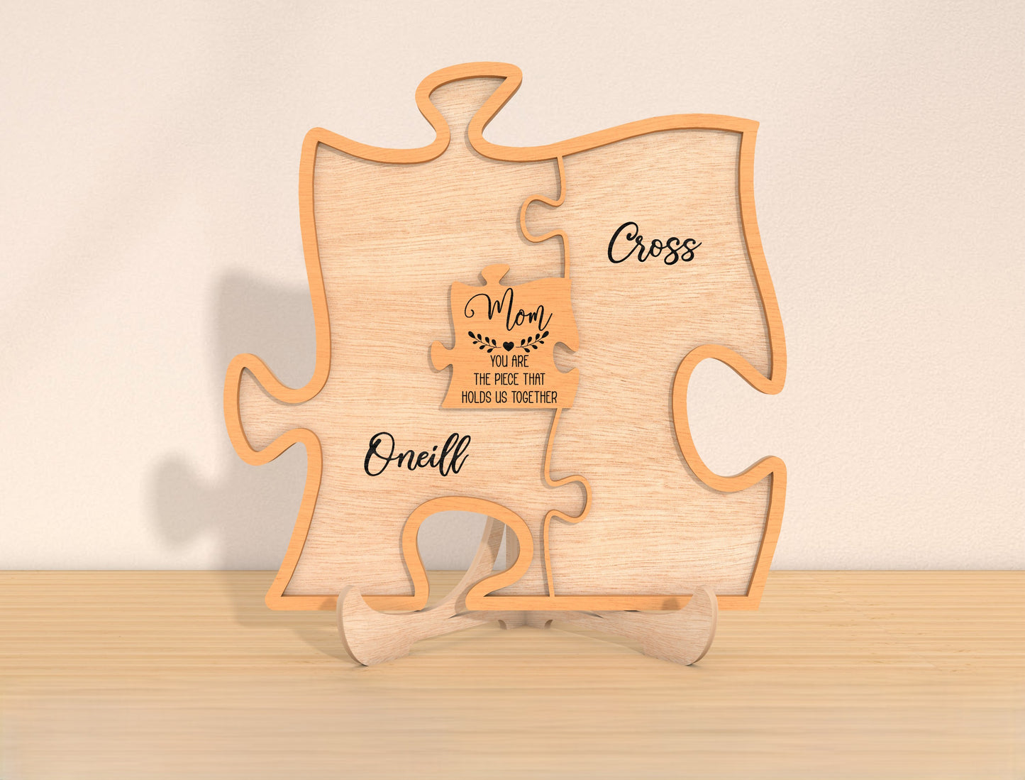Family Puzzle Name Sign SVG Bundle Personalized for Glowforge and xTool