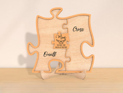Family Puzzle Name Sign SVG Bundle Personalized for Glowforge and xTool