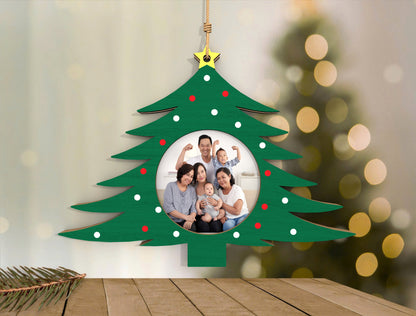 Christmas Photo Frame Ornaments Laser Cut File | Holiday Digital Download | Ready to Cut | Glowforge, xTool, LightBurn, etc.