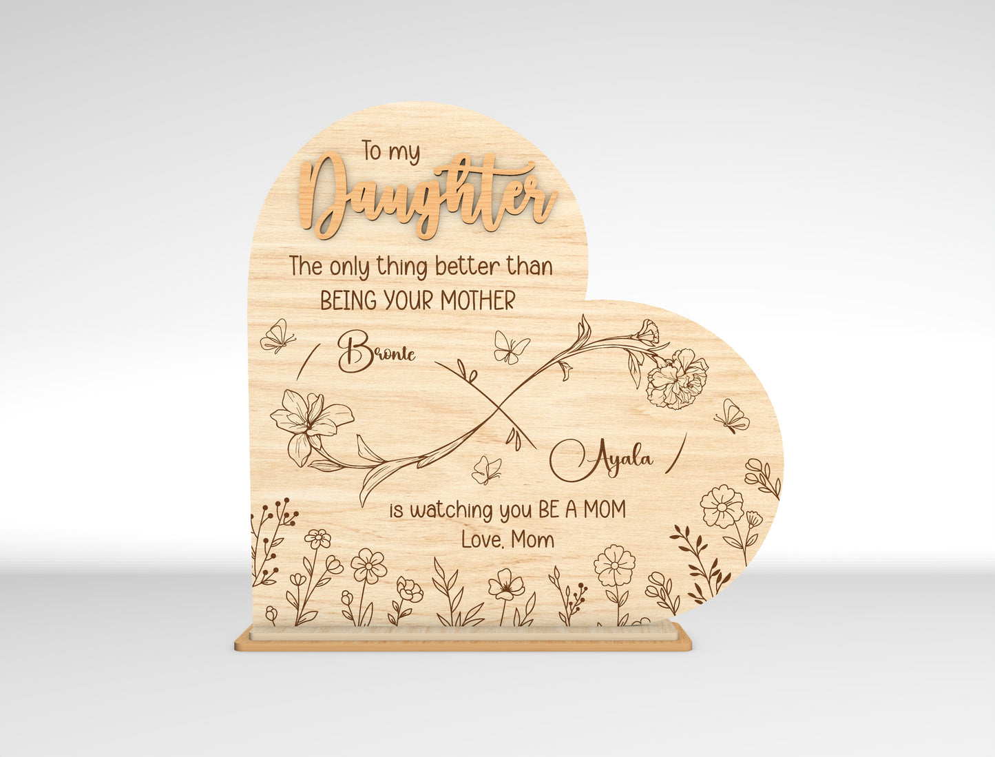 Personalized To My Daughter Birth Month Flower SVG Bundle for Glowforge and xTool