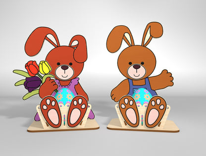 Easter Bunny Egg Holder SVG Bundle Cute Candy for Glowforge and xTool