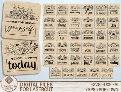 Motivational Fridge Magnet SVG Bundle for Glowforge and LightBurn