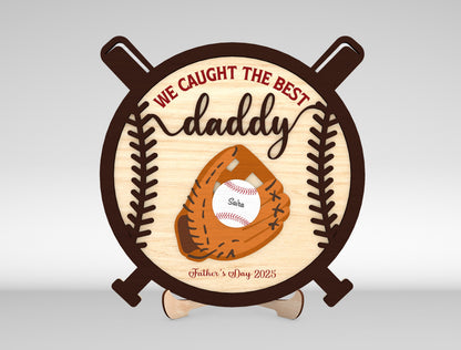 Personalized Baseball Dad Sign SVG Laser Cut File for Glowforge and xTool