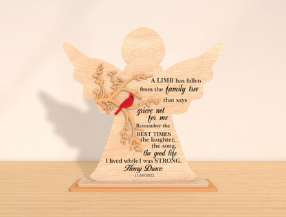 Angel Silhouette Memorial Sign SVG Laser Cut File for xTool