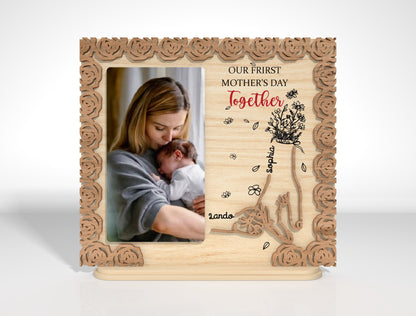 First Mother's Day Photo Frame SVG Bundle for xTool and Glowforge