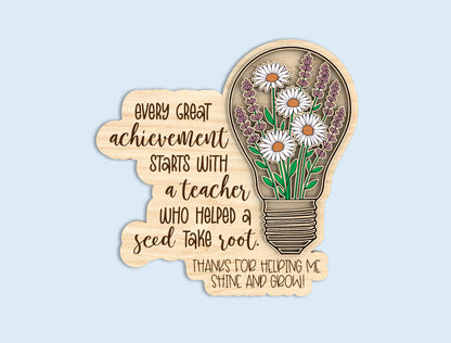 Teacher Quote Light Bulb SVG Bundle Laser Cut File for xTool and Glowforge