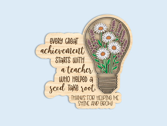 Teacher Quote Light Bulb SVG Bundle Laser Cut File for xTool and Glowforge