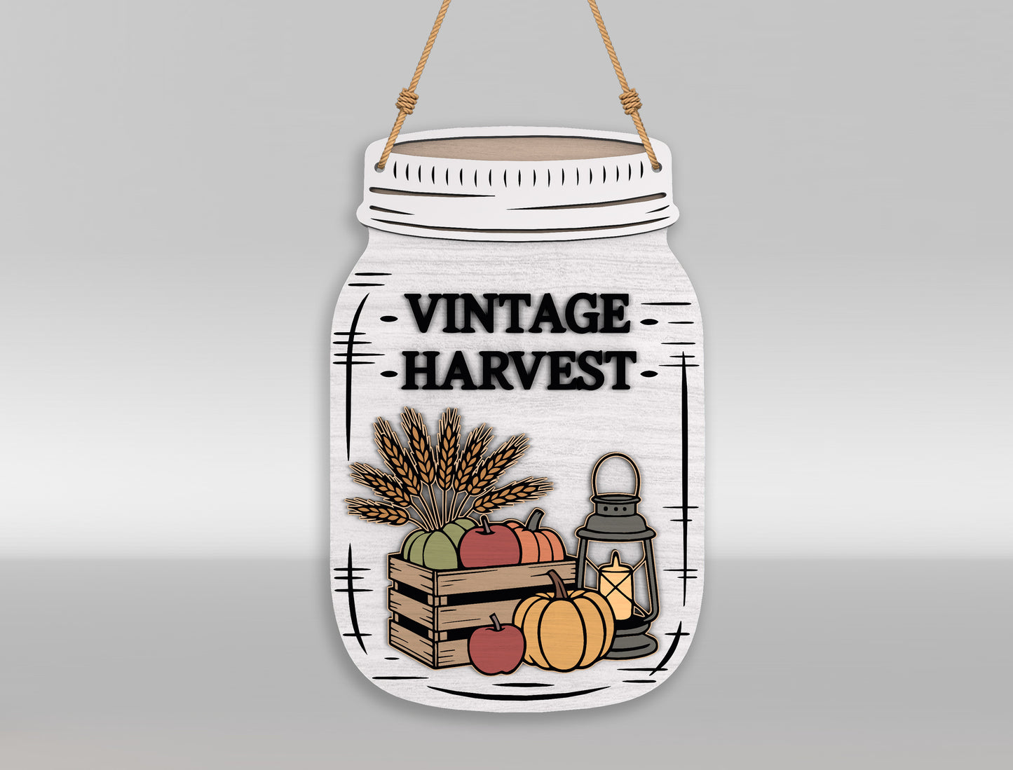 Fall Mason Jar Door Hanger SVG Bundle for Glowforge xTool LightBurn 8 Designs