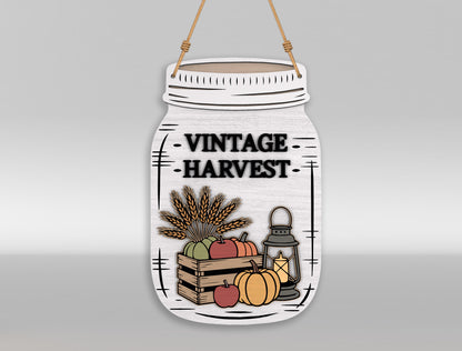 Fall Mason Jar Door Hanger SVG Bundle for Glowforge xTool LightBurn 8 Designs